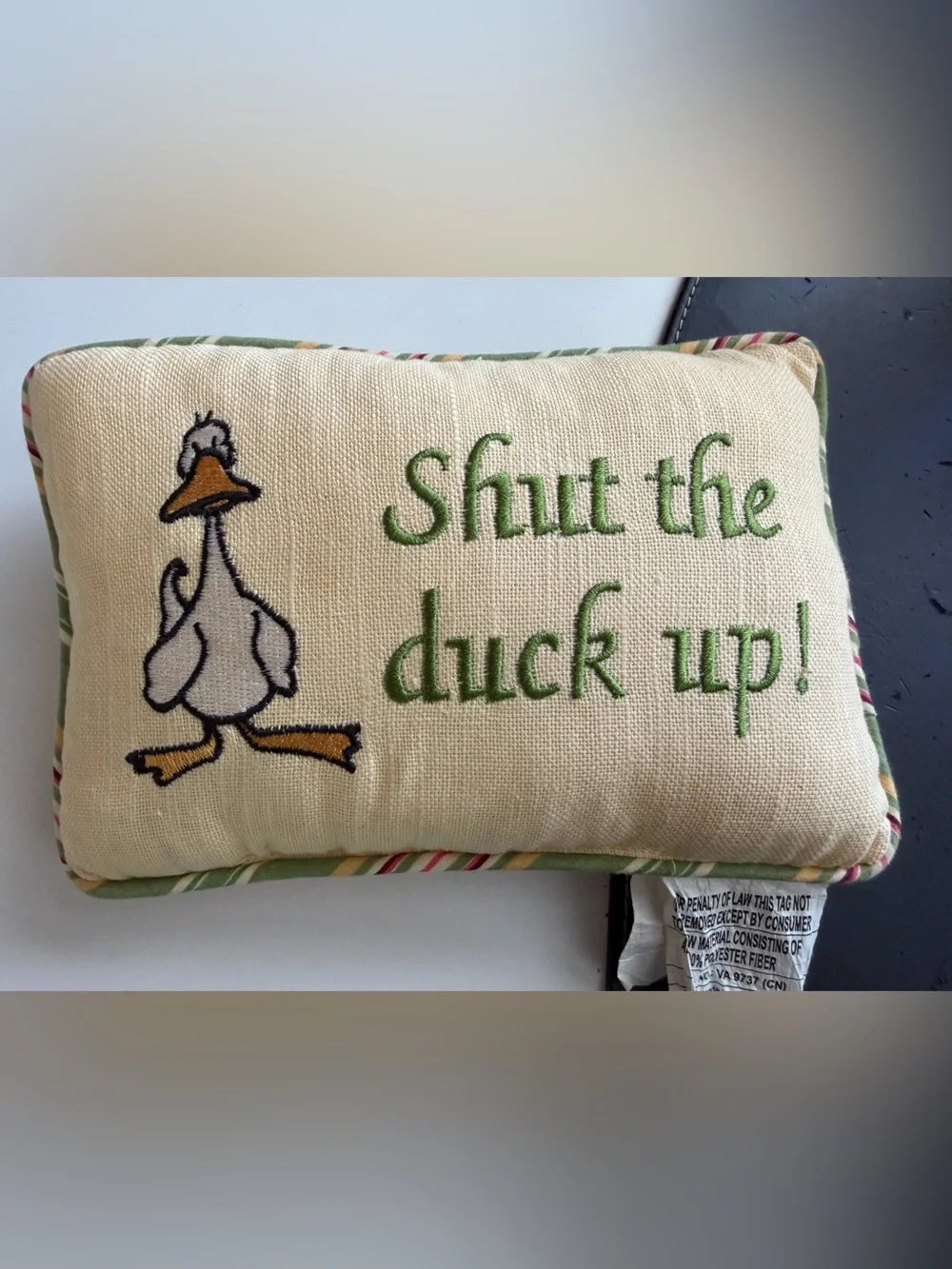C&F Home Shut The Duck Up Mini Accent Throw Pillow 6x9